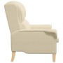 Sillón Moderno Crema Tela y Madera Mediano Sillón Crema von , Sessel - Ref: Foro24-42009846, Preis: 163,45 €, Rabatt: %