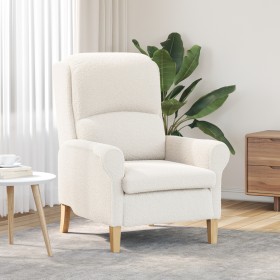Sillón Ergonómico Crema Tela, Madera Estándar
