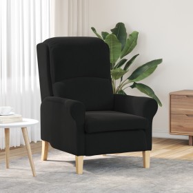 Sillón Negro Negro Tela, Madera Estándar Ergonómico by , Armchairs - Ref: Foro24-42009863, Price: 152,74 €, Discount: %