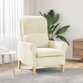 Sillón Crema Crema Tela y madera Mediano von , Sessel - Ref: Foro24-42009865, Preis: 165,69 €, Rabatt: %