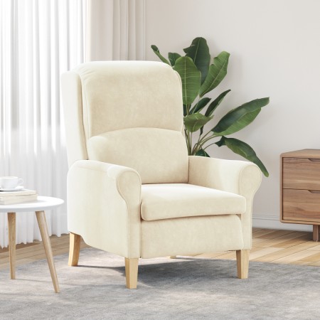 Sillón Crema Crema Tela y madera Mediano von , Sessel - Ref: Foro24-42009865, Preis: 165,69 €, Rabatt: %