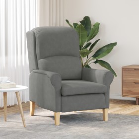 Sillón Gris Oscuro Gris Oscuro Tela y Madera