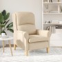 Sillón Crema Crema Tela y Madera Estándar Ergonómico de , Sillones - Ref: Foro24-42009874, Precio: 172,04 €, Descuento: %