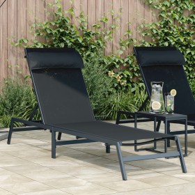 Tumbona Negra Acero, Textileno Individual Apoyabrazos Ajustables by , Loungers - Ref: Foro24-42010348, Price: 94,65 €, Discou...