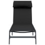 Tumbona Negra Acero, Textileno Individual Apoyabrazos Ajustables by , Loungers - Ref: Foro24-42010348, Price: 94,65 €, Discou...