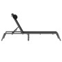 Tumbona Negra Acero, Textileno Individual Apoyabrazos Ajustables by , Loungers - Ref: Foro24-42010348, Price: 94,65 €, Discou...
