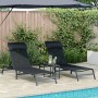 Tumbonas Plegables Negra Marco de metal, tela Textileno Estándar by , Loungers - Ref: Foro24-42010349, Price: 191,76 €, Disco...