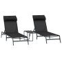 Tumbonas Plegables Negra Marco de metal, tela Textileno Estándar by , Loungers - Ref: Foro24-42010349, Price: 191,76 €, Disco...