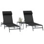 Tumbonas Plegables Negra Marco de metal, tela Textileno Estándar by , Loungers - Ref: Foro24-42010349, Price: 191,76 €, Disco...
