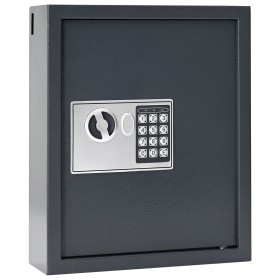 Caja Fuerte con Teclado de Gris Acero, Cromo