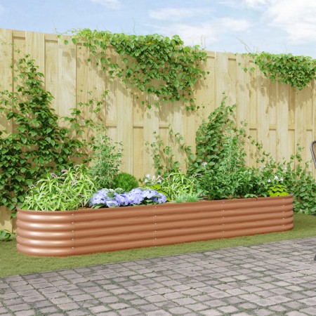Cama de Jardín Elevada Marrón con Aspecto de Madera 320x80x44 cm Acero | Foro24.es | Tu tienda online para hogar, jardín y más Foro24.es