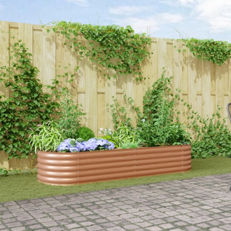 Cama de Jardín Elevada Marrón con Aspecto de Madera 240x80x44 cm Acero | Foro24.es | Tu tienda online para hogar, jardín y más Foro24.es