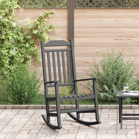 Silla Mecedora de Jardín Negra 65x84x114 cm HDPE