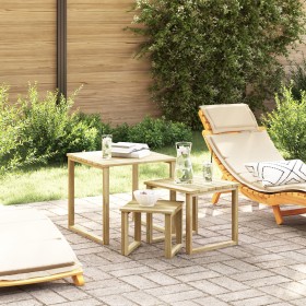Juego de Mesas Solares de 3 Piezas Hecho de Madera Sólida de Pino de , Mesas de jardín - Ref: Foro24-42013040, Precio: 47,47 ...