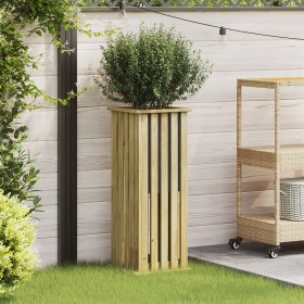 Jardinera con Forro 33x33x85 cm Madera de Pino