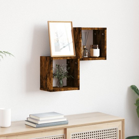 Estantes Flotantes Roble ahumado Madera de roble macizo Mediano | Foro24.es | Tu tienda online para hogar, jardín y más Foro24.es