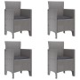 Sillas de Jardín con Cojines 4 pcs Gris Claro Polirratan by , Garden chairs - Ref: Foro24-847486, Price: 153,04 €, Discount: %