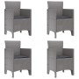 Sillas de Jardín con Cojines 4 pcs Gris Claro Polirratan by , Garden chairs - Ref: Foro24-847486, Price: 153,04 €, Discount: %