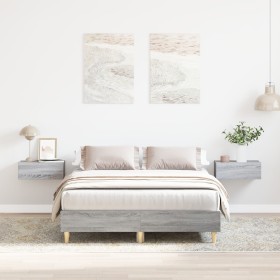 Estructura de cama madera de ingeniería gris