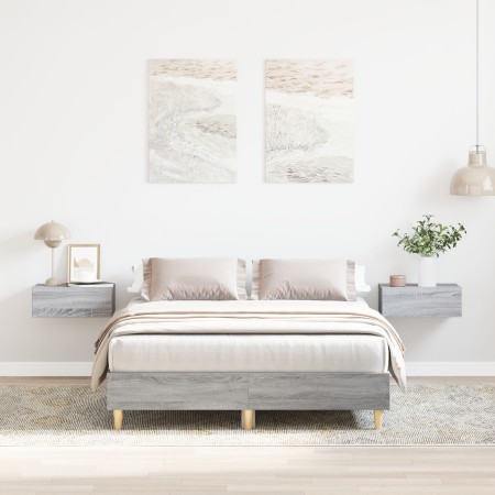 Estructura de cama madera de ingeniería gris Sonoma 120x190 cm | Foro24.es | Tu tienda online para hogar, jardín y más Foro24.es