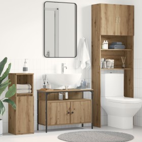 Mueble lavabo baño madera ingeniería roble artisan 80x30x60 cm von , Badezimmerwaschtische - Ref: Foro24-862236, Preis: 67,25...