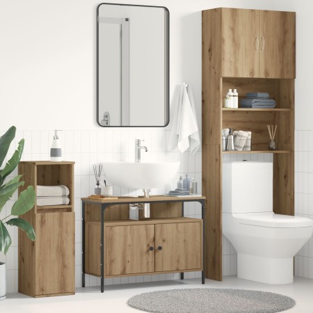 Mueble lavabo baño madera ingeniería roble artisan 80x30x60 cm von , Badezimmerwaschtische - Ref: Foro24-862236, Preis: 67,25...