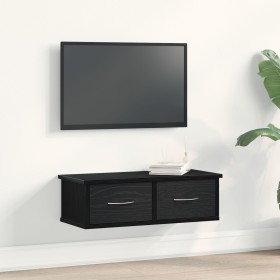 Estante con cajón de pared madera roble negro 60x26x18,5 cm von , Regale und Regale - Ref: Foro24-862435, Preis: 65,18 €, Rab...