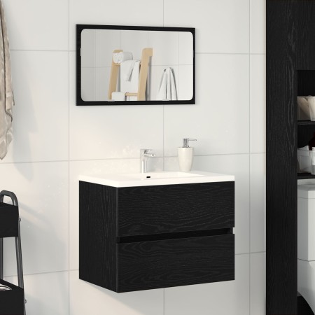 Gabinete de fregadero Roble Negro 60x38,5x45 cm Madera elaborada von , Badezimmermöbel - Ref: Foro24-862542, Preis: 53,40 €, ...