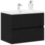Gabinete de fregadero Roble Negro 60x38,5x45 cm Madera elaborada von , Badezimmermöbel - Ref: Foro24-862542, Preis: 53,40 €, ...