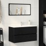 Gabinete de Lavabo Roble Negro 80x38.5x45 cm Madera Elaborada von , Badezimmermöbel - Ref: Foro24-862543, Preis: 63,74 €, Rab...