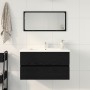 Gabinete de Lavabo Roble Negro 80x38.5x45 cm Madera Elaborada von , Badezimmermöbel - Ref: Foro24-862543, Preis: 63,74 €, Rab...