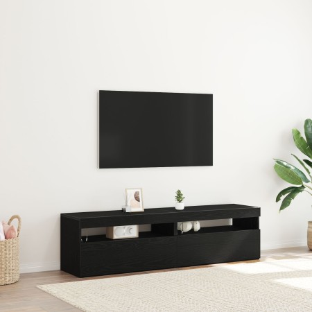 Muebles para TV con luces LED 2 pcs Roble Negro 75x35x40 cm Madera elaborada von , TV-Möbel - Ref: Foro24-862558, Preis: 88,4...
