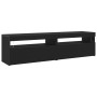 Muebles para TV con luces LED 2 pcs Roble Negro 75x35x40 cm Madera elaborada von , TV-Möbel - Ref: Foro24-862558, Preis: 88,4...