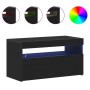 Muebles para TV con luces LED 2 pcs Roble Negro 75x35x40 cm Madera elaborada von , TV-Möbel - Ref: Foro24-862558, Preis: 88,4...