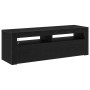 Mueble de TV luz LED madera ingeniería roble negro 120x35x40 cm | Foro24.es | Tu tienda online para hogar, jardín y más Foro24.es