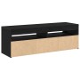 Mueble de TV luz LED madera ingeniería roble negro 120x35x40 cm | Foro24.es | Tu tienda online para hogar, jardín y más Foro24.es
