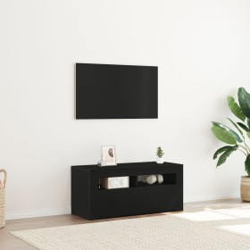 Mueble de TV luz LED madera ingeniería roble