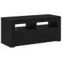 Mueble de TV luz LED madera ingeniería roble negro 90x35x40 cm | Foro24.es | Tu tienda online para hogar, jardín y más Foro24.es