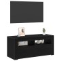 Mueble de TV luz LED madera ingeniería roble negro 90x35x40 cm | Foro24.es | Tu tienda online para hogar, jardín y más Foro24.es