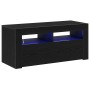 Mueble de TV luz LED madera ingeniería roble negro 90x35x40 cm | Foro24.es | Tu tienda online para hogar, jardín y más Foro24.es