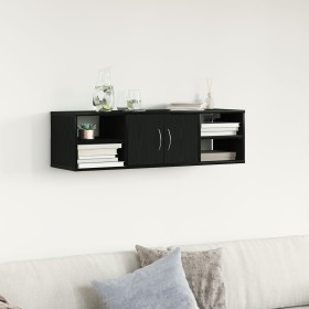 Estante de pared madera ingeniería roble negro