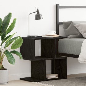 Mesita de noche madera de ingeniería roble negro