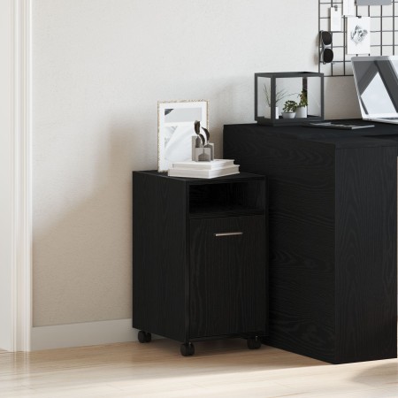 Armario lateral  con ruedas de roble negro, 33x38x60 cm, de madera | Foro24.es | Tu tienda online para hogar, jardín y más Foro24.es