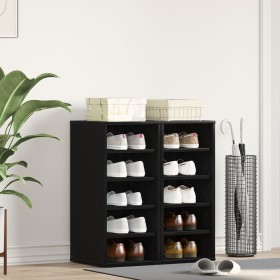 Gabinete para zapatos Negro Roble 32x35x70 cm
