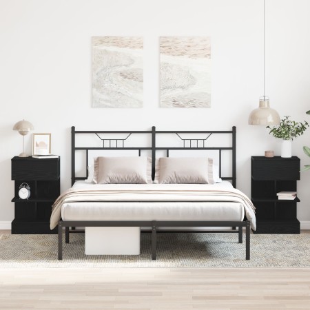 Mesitas de noche 2 uds madera ingeniería roble negro 40x35x65cm | Foro24.es | Tu tienda online para hogar, jardín y más Foro24.es