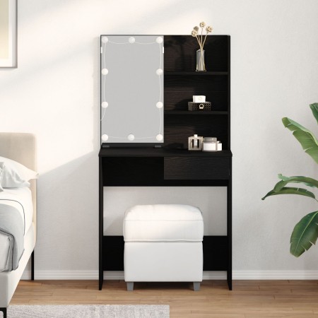 mesa LED en Roble Negro - 74.5x40x141 cm, Hecha de Madera de Calidad | Foro24.es | Tu tienda online para hogar, jardín y más Foro24.es