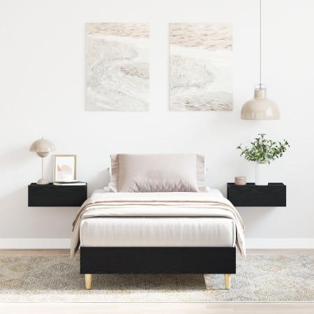 Estructura de cama madera ingeniería roble negro 100x200 cm by , Beds and slatted bases - Ref: Foro24-862847, Price: 92,55 €,...