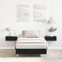 Estructura de cama madera ingeniería roble negro 100x200 cm by , Beds and slatted bases - Ref: Foro24-862847, Price: 92,55 €,...