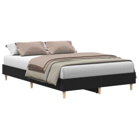 Estructura de cama madera ingeniería roble negro