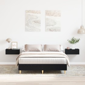 Estructura de cama madera ingeniería roble negro